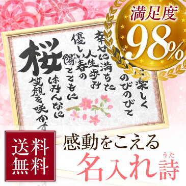 『幸せ命名額・M』 面金仕様 出産祝い ・ 誕生記念 ・ 命名書 お子様のネームポエム 命名ポエム