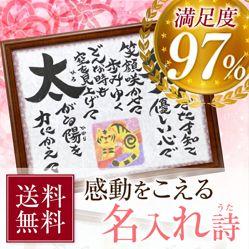 名前詩 『幸せ命名額・M』 ちぎり絵 出産祝い ・ 誕生記念 ・ 命名書 命名ポエム 素敵なお名前詩