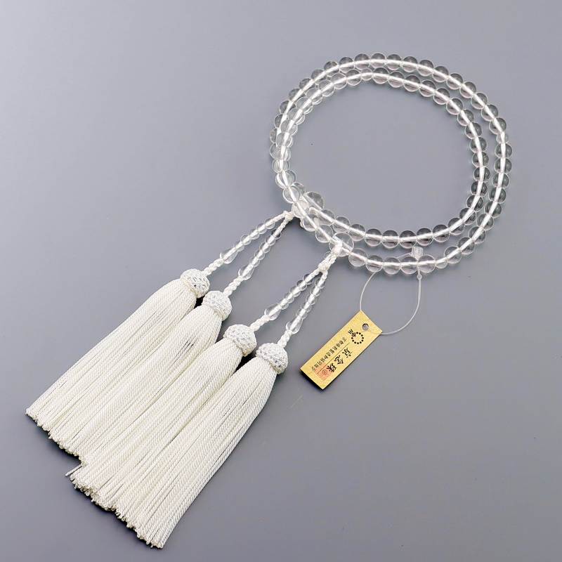 【日本製京念珠正規品】【数珠袋付】【本水晶】7ミリ玉使用　8寸【京念珠】【女性用】【数珠】【念珠】【天然石】【パワーストーン】【★★★★★】