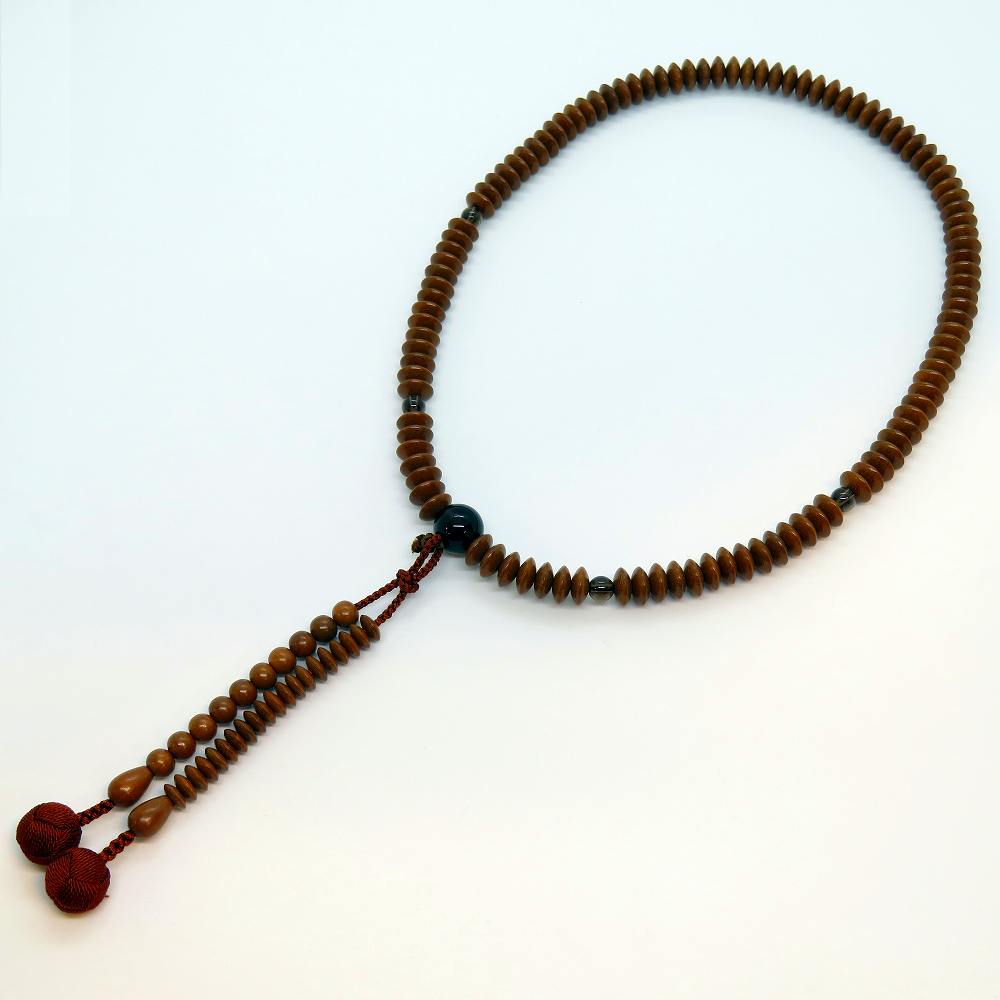 【送料無料】【高級数珠袋付】【京念珠正規品タグ付】【正梅】【茶水晶】【9寸】【正絹の高級小田巻梵天房】【数珠】【念珠】【天台宗】【★★★★★】