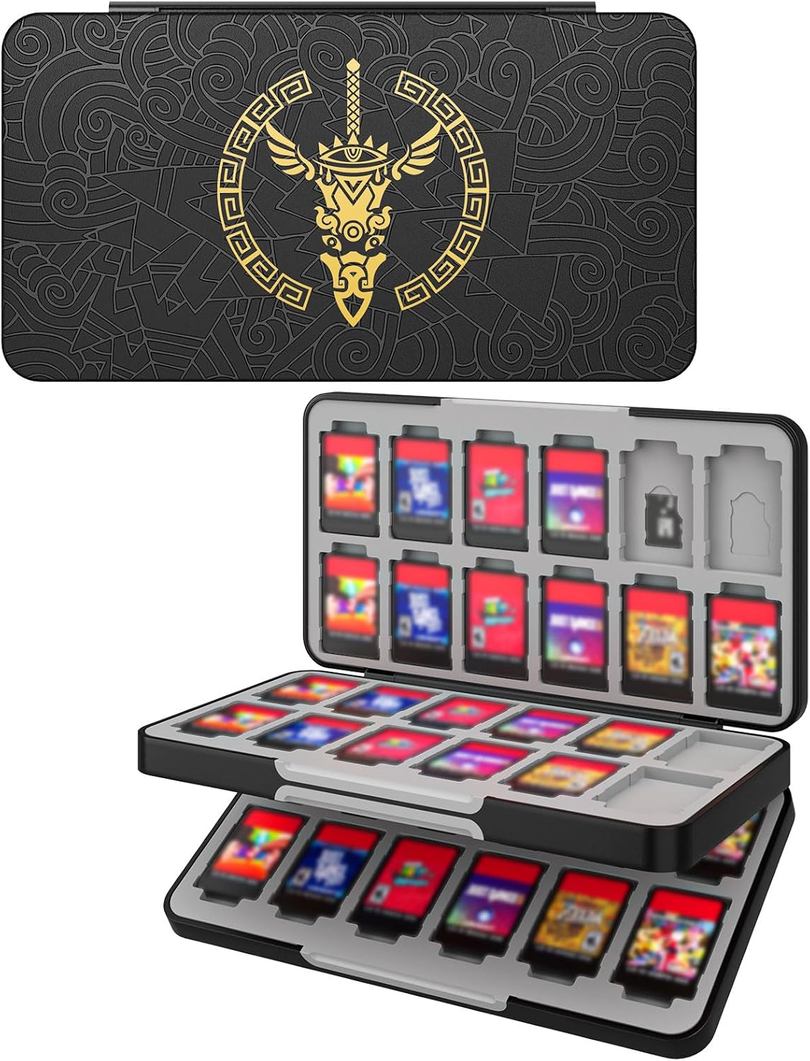 Switch ソフトケース ATiC カード収納ケース Micro SD48枚/ソフト48枚同時に収納 Switch/Switch Lite/ Switch有機...