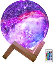 間接照明 スターライト 月 インテリア おしゃれ プレゼント ナイトライト 3D 星空 プラネタリウム 16色 LED USB充電 スタント付き リモコンスイッ...