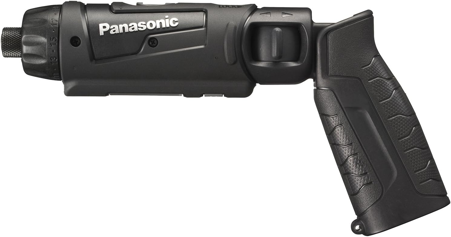 商品名 パナソニック(Panasonic) 充電スティックドリルドライバー 7.2V 本体のみ (電池パック/充電器/ケース別売) 高精度小型ドライバー M5 手元用ワイドLED搭載 EZ7421X-B ブラック 商品仕様 原産国: 本体:中国 チャック: ワンタッチビットロック方式(段付までの寸法が9mm・11.5mm・13mm) 最大トルク: 高速=2.0N・m / 低速=6.0N・m 回転数: 高速=900回転/分 / 低速=300回転/分 クラッチ作動トルク: 21段切替(約0.3~4.0N・m {3~41kgf・cm}まで約0.19N・m {1.9kgf・cm}きざみ) ねじ締め: (Highモード)小ネジ・鉄(M4×10mmバネ座金付)約2,300本、(Lowモード)小ネジ・鉄(M5×8mm)約1,800本、(Highモード)木ネジ・米松(φ3.5×20mm)約310本、(Lowモード)コーススレッド・米松(φ3.8×25mm)約270本、(Lowモード)テクスネジ・鉄(φ4×13mm・板厚0.8mm)約140本 穴あけ: (Lowモード)木工・コンパネ(φ15×12mm)約55穴、《Lowモード》金工・鉄(φ6×0.8mm)約60穴 商品説明 ●7.2Vのスティックドリルドライバー。 ●高出力で、ストレスのないスピーディな作業を支援。 ●作業用途やネジサイズに合わせてきめ細かくクラッチ設定(21段クラッチ)ができ、ネジ頭を飛ばしたり、締め過ぎたりのミスを軽減。 ●クラッチが効くと自動で電源オフ。電源のムダ遣いを防いで電池持ちをアップ。 ●手締め機能。 ●スピードコントロール機能付きで、まっすぐでキレイなネジ締めをサポート。 ●2WAY LEDライトで暗がりを解消。(スポット/ワイド)