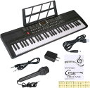 Hricane キーボード ピアノ 電子ピアノ 61鍵盤 200種類音色 200種類リズム 60曲デモ曲 LCDディスプレイ搭載 光る鍵盤 楽器 日本語パネル ヘッドフォン対応 子供 初心者 練習用 USBケーブルと日本語説明書付き (ブラックH663)(2)