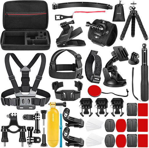 NEEWER 50 in 1 アクションカメラアクセサリーキットコンパチブルGoPro Hero 13 12 11 DJI OSMO 4 3 2 Insta360 X4 X3 SJCAM AKASO VicTsing APEMAN Campark Sports DV GP-10アクションカメラポールマウント付き NEEWER 50 in 1 アクションカメラアクセサリーキットコンパチブルGoPro Hero 13 12 11 DJI OSMO 4 3 2 Insta360 X4 X3 SJCAM AKASO VicTsing APEMAN Campark Sports DV GP-10アクションカメラポールマウント付き