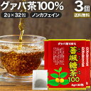 蕃颯糖茶100 2g×32包×3個セット 送料無料 宅配便 | グァバ グァバ茶 グアバ グアバ茶 ガバ茶 ガバちゃ 茶葉 ティーパック ティーバッグ ダイエット ダイエット食品 食べすぎ 無添加 100％ ノンカフェイン カフェインなし カフェインレス デカフェ まとめ買い