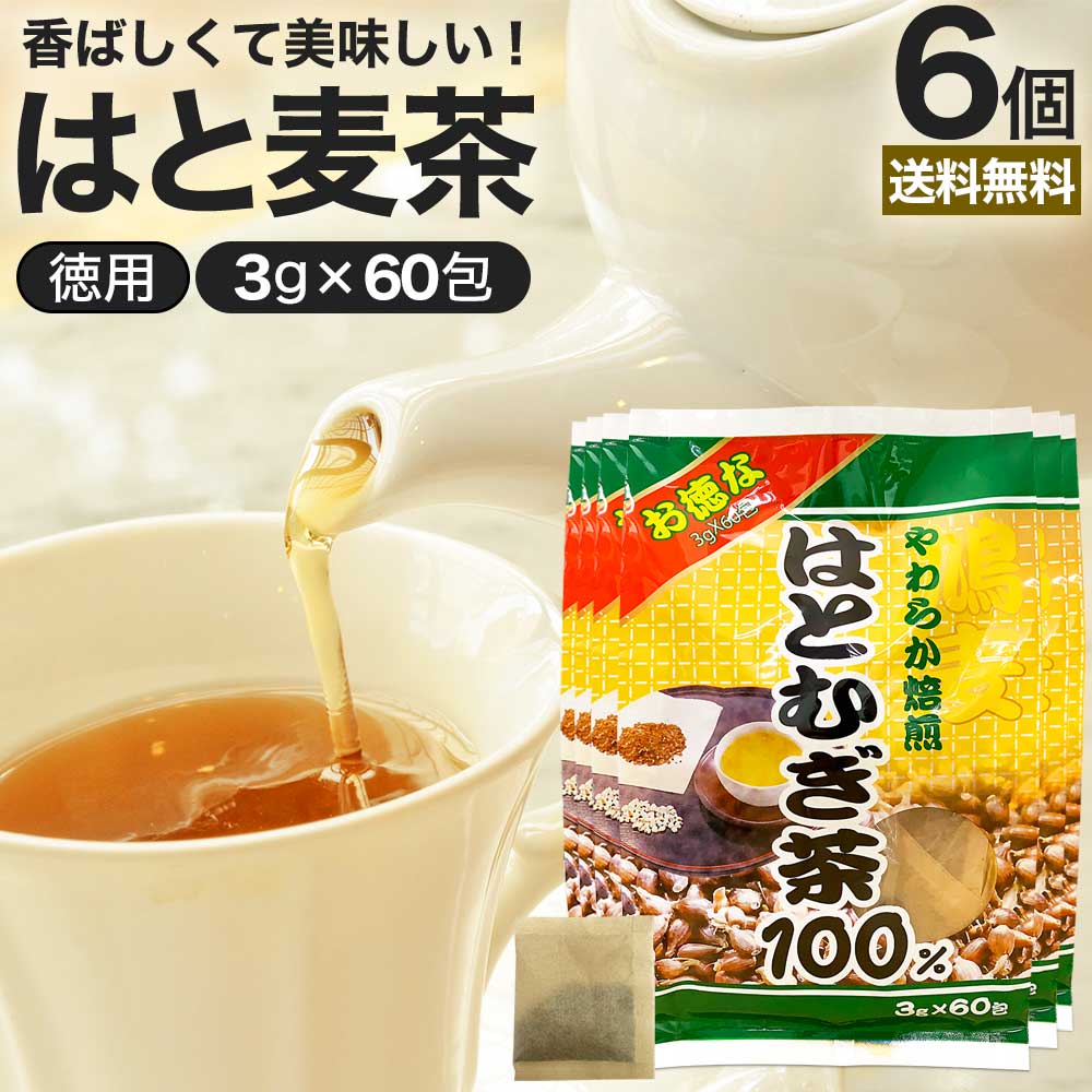 【6/10(月)26時迄20%OFF】 お徳なはとむぎ茶100 3g×60包×6個セット 賞味期限2025年11月以降 送料無料 ..