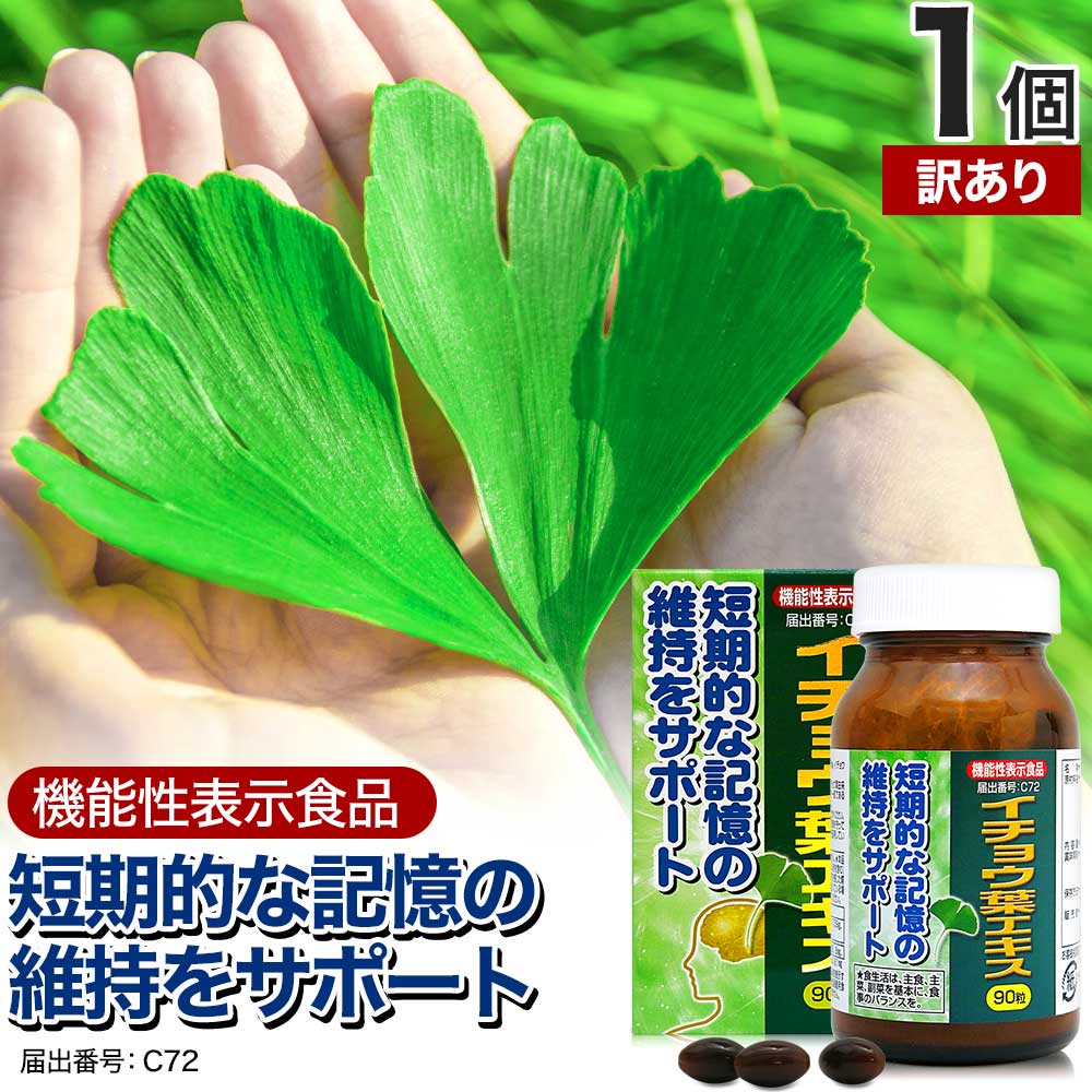 【訳あり】 機能性表示食品イチョウ葉エキス 90粒 約30日分 賞味期限2026年1月のみ 送料無料 宅配便 | イチョウ葉 イチョウ葉エキス イチョウ フラボ...
