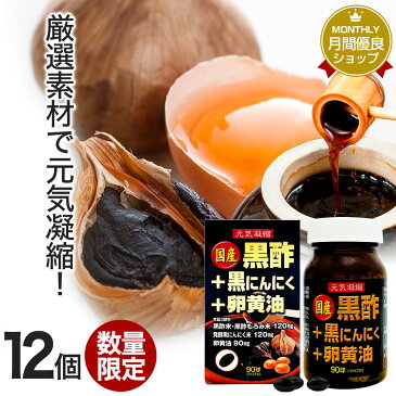 【訳あり】 国産黒酢＋黒にんにく＋卵黄油 90粒×12個セット 約360〜540日分 賞味期限2020年7月以降 送料無料 宅配便 | 卵黄油 卵 油 卵油 卵黄 にんにく ニンニク 黒酢 にんにく黒酢 国産 にんにく卵黄 サプリ サプリメント 粒 男性 女性 アウトレット まとめ買い