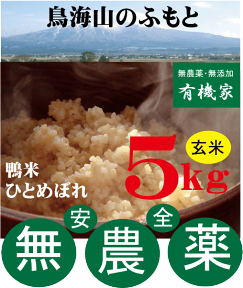 新米 無農薬玄米5kg鴨米ひとめぼれ★山形県佐藤さんの秘蔵米★国内産100%（山形県）