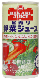 野菜ジュース　無添加　ヒカリ野菜ジュース（無塩）190g