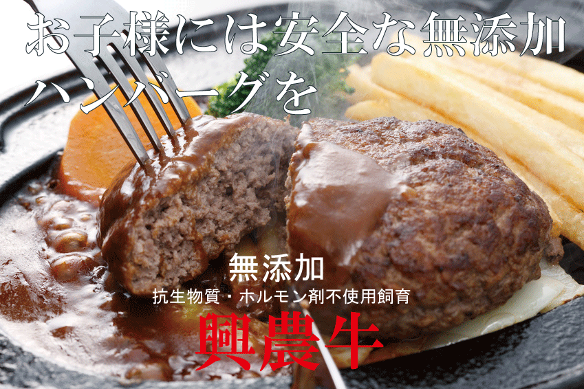 安全な生ハンバーグ100g×2個（200g）■興農ファームの牛肉＆豚肉★国産（北海道標津産）★抗生物質・ホルモン剤不使用★クール冷凍便配送★薬不使用豚肉・牛肉 yuukiya0097-10003033 有機家 サンプル画像2