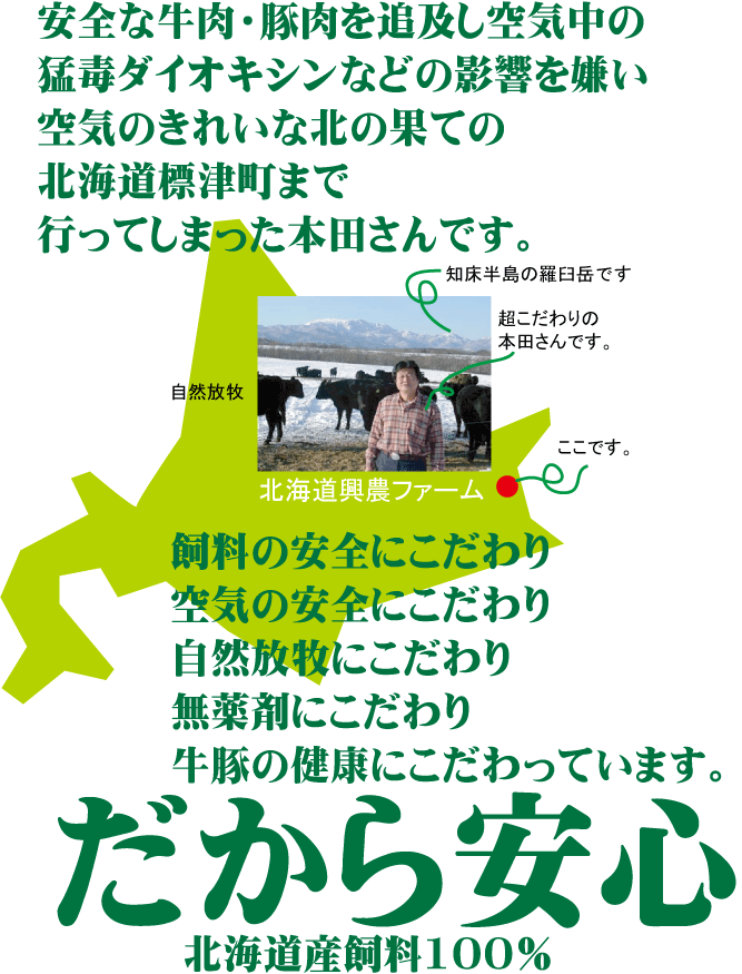 安全な生ハンバーグ100g×2個（200g）■興農ファームの牛肉＆豚肉★国産（北海道標津産）★抗生物質・ホルモン剤不使用★クール冷凍便配送★薬不使用豚肉・牛肉 yuukiya0097-10003033 有機家 サンプル画像3