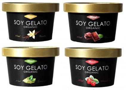 豆乳ジェラー オーガニックSOYジェラートMine! ★4個セット■バニラ・チョコレート・・ストロベリー 85ml★有機JAS（無農薬・無添加）★卵・乳製品不使用のサムネイル