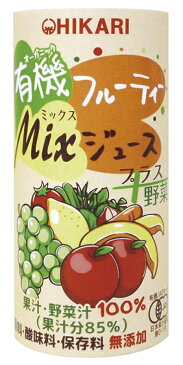 有機フルーティ-Mixジュース プラス野菜 195g【30缶】★有機JAS（無農薬・無添加）★オーサワジャパン
