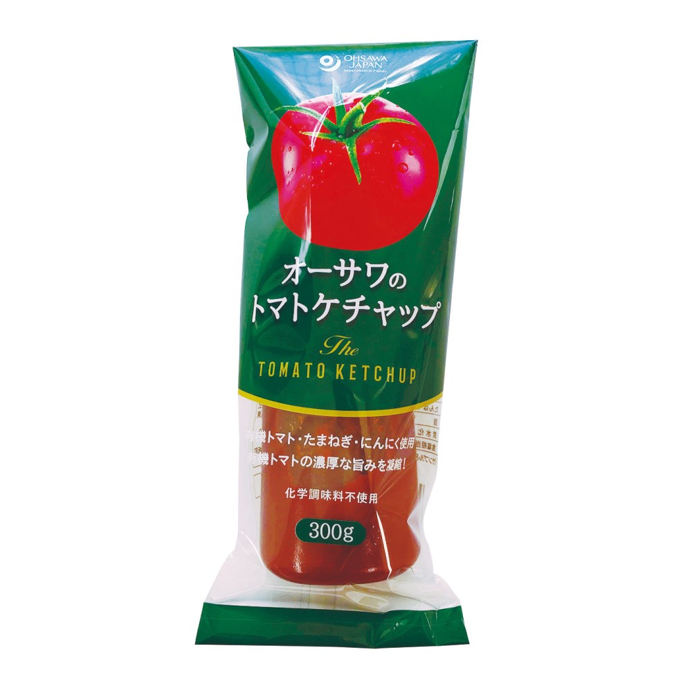 ケチャップ 無添加オーサワのトマトケチャップ(有機トマト使用)無農薬・無添加300g★2個までコンパクト便可★砂糖不使用★オーサワジャパン