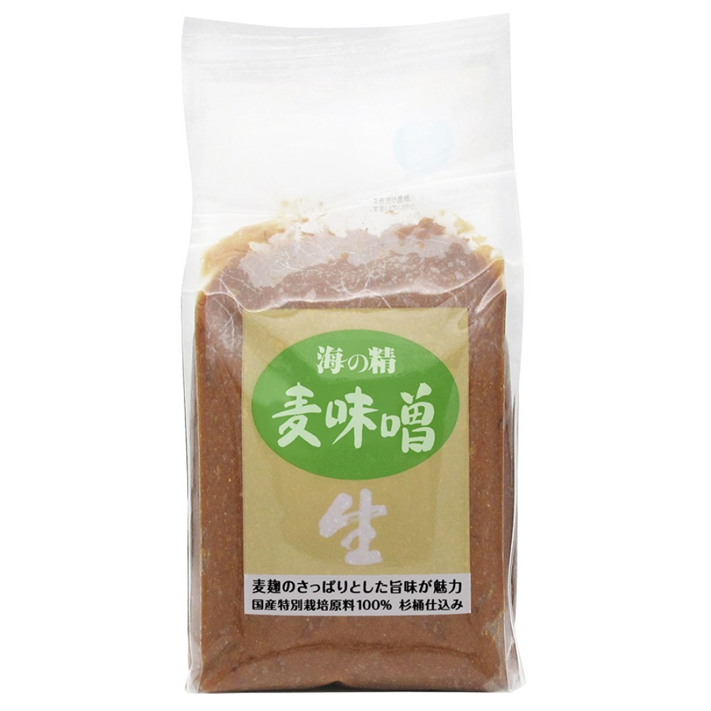 海の精 国産特栽 麦味噌 1kg ★国産特別栽培大麦・大豆使用