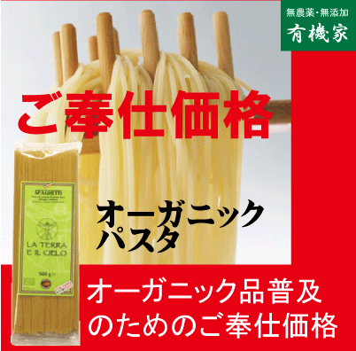 オーガニックパスタ・ホワイトスパゲッティー1.6mm500g★有機JAS（無農薬・無添加）★有機パスタ★無添加パスタ★無農薬パスタ★特別ご奉仕価格★486円が443円★イタリアのサムネイル