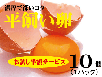 初めての方限定・平飼い卵10個【半額】★飼料に抗生物質・遺伝子組み換え穀物不使用★放射線検査済★内閣総理大臣賞受賞農場・信州・たまご山ランド＊卵の入荷は月・金となり即日発送となります。