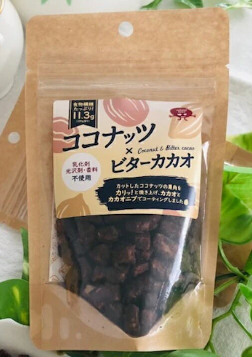 楽天有機家ココナッツ＆ビターカカオ 50g★ココナッツの果肉ローストをビターなカカオとカカオニブでコーティング★2個までコンパクト便可