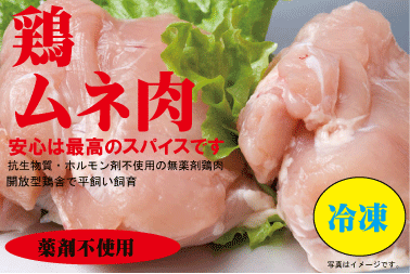 安心な鶏肉■ムネ肉　300g（冷凍）【半額】★薬剤不使用鶏肉★平飼い飼育★米沢郷牧場★山形県産、宮城県産