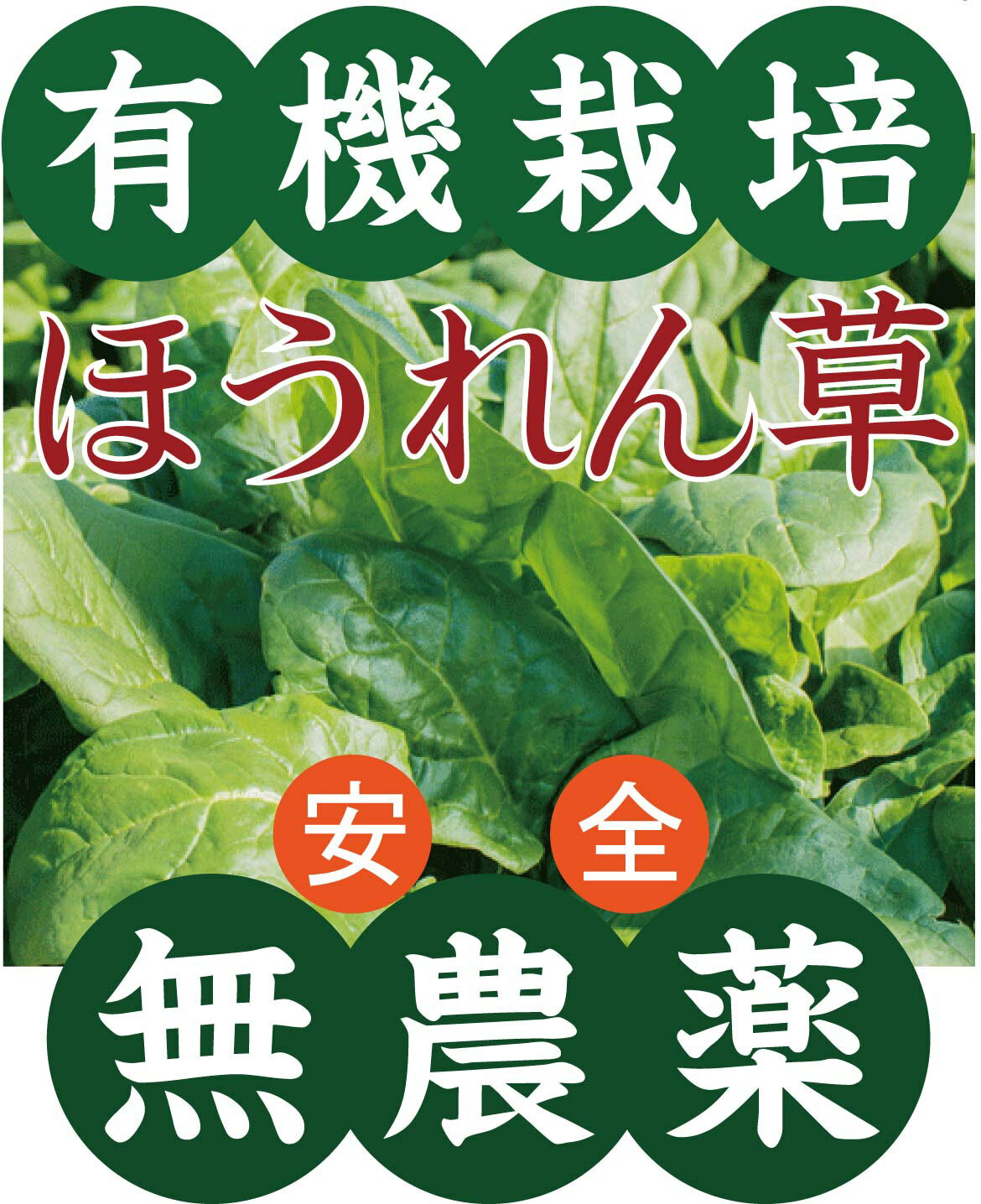 有機ほうれん草150g 1パック★有機JAS 無農薬栽培・無添加 産地：島根県 千葉県産