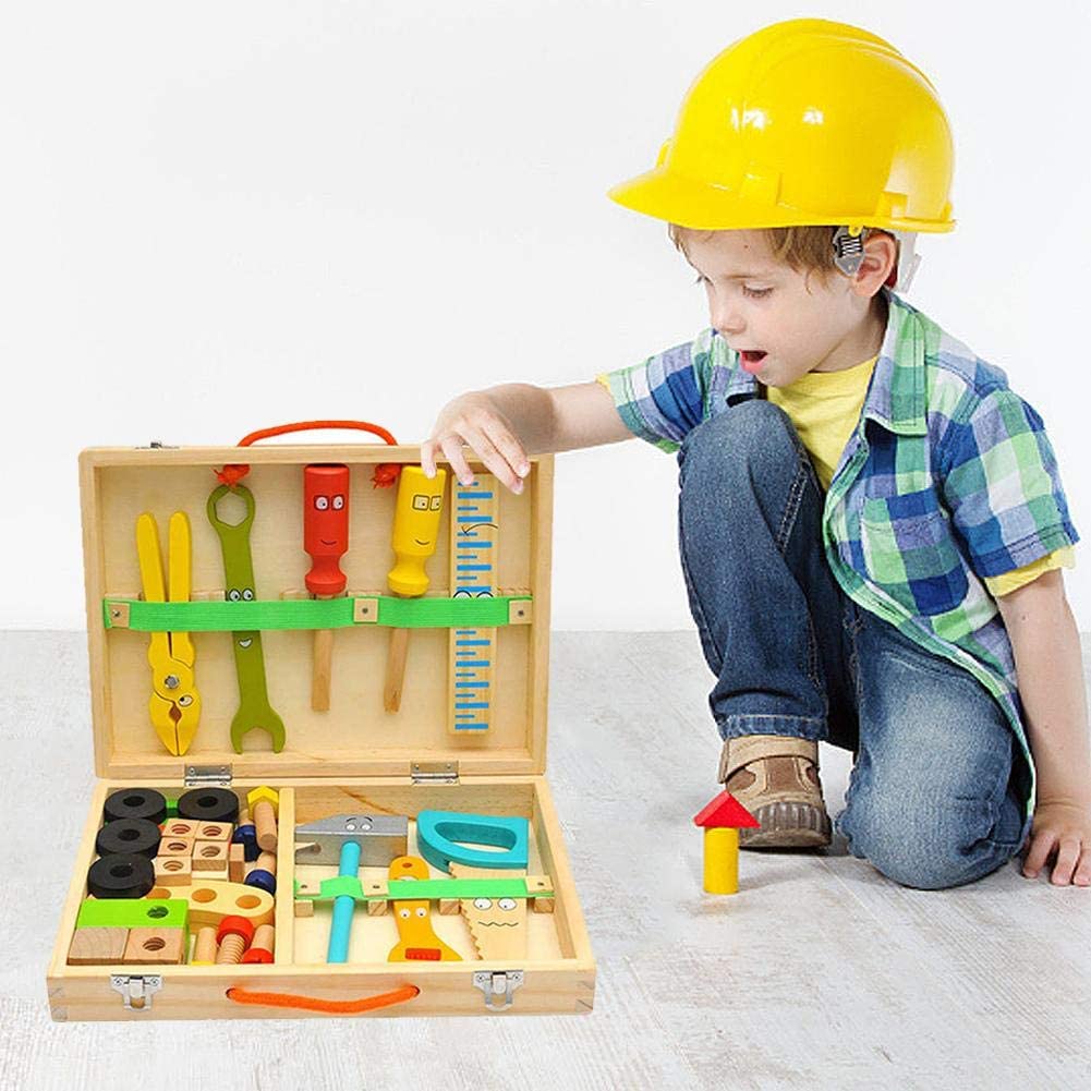 大工さん 子供用 工具セット 子どもに人気な大工さんセット 木製ツールボックス おままごと 木のおもちゃ DIY 木製 …
