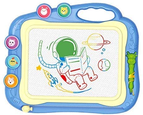 【期間限定30日までP3倍】お絵描きボード 大画面(35.5*28.5cm) かいて育脳 知育玩具シリーズ 持ち手付 カラフル (ブルー)