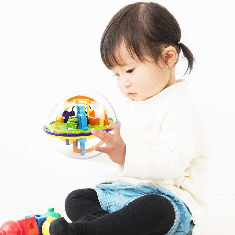 迷路ボール 158関門 3D 立体パズル 立体ボール ゲーム おもちゃ 迷宮 子どもから大人まで 頭の体操 知育玩具