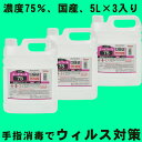 本日ポイント3倍＋α 消毒用アルコール アルコール消毒液 70 以上 日本製 国産 手指消毒 5L 一斗缶 75％ 高濃度 除菌 コロナ インフルエンザ 詰め替え 詰替え 詰替用 高濃度 つめかえ 感染対策 業務用 ユービコール カビ かび 黴 カビ取り 拭取り ウィルス対策 エタノール