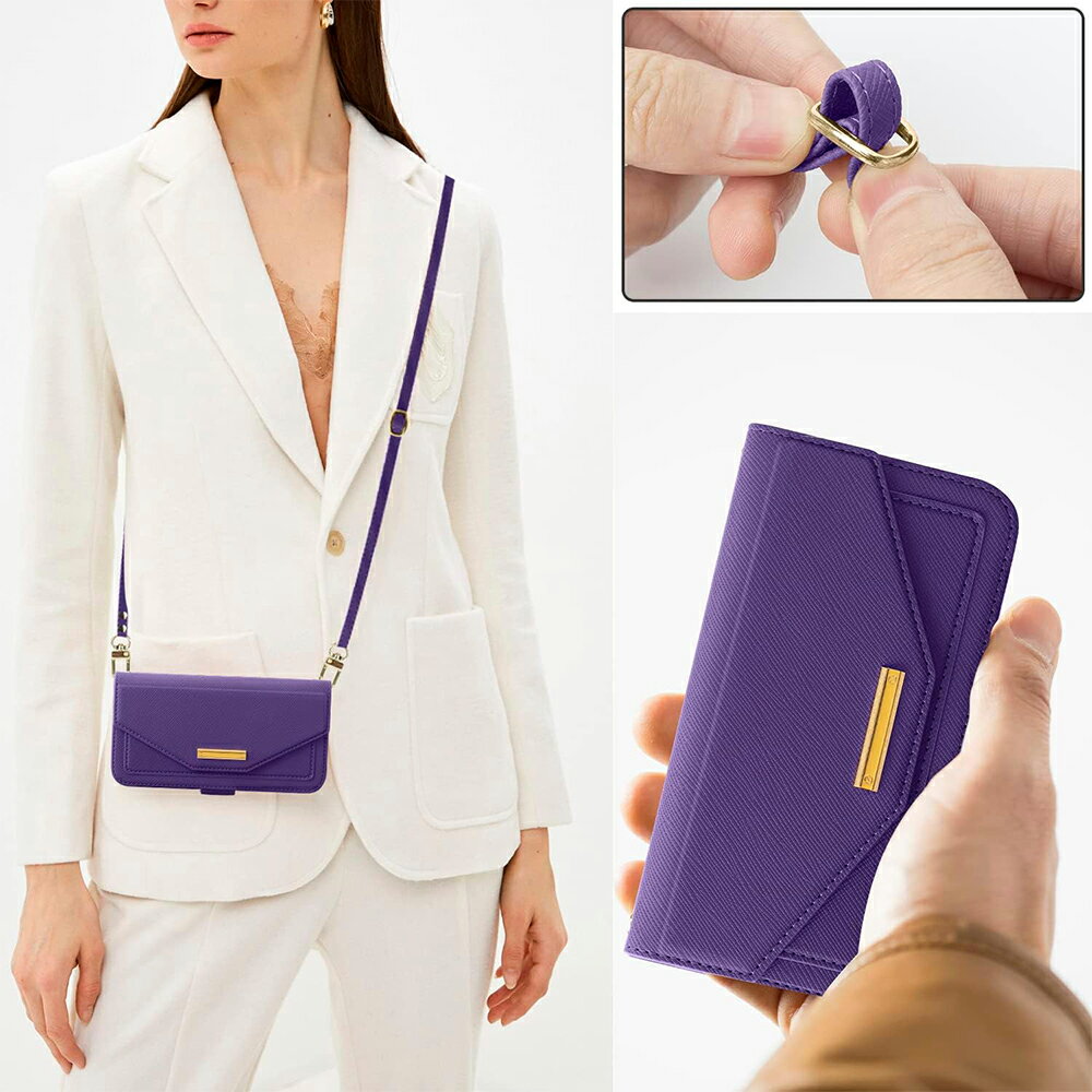 iPhone15/15pro ケース 手帳型 アイフォン14/14プロ スマホケース 財布型 ショルダー あいふぉん13/13pro 携帯ケース 12/12pro 肩掛け 斜めがけ カバー 手帳型 小銭入れ カード収納 ロングストラップ 長さ調節可能 ミラー付き女性 おしゃれ 横置 ステント機能 折りたたみ