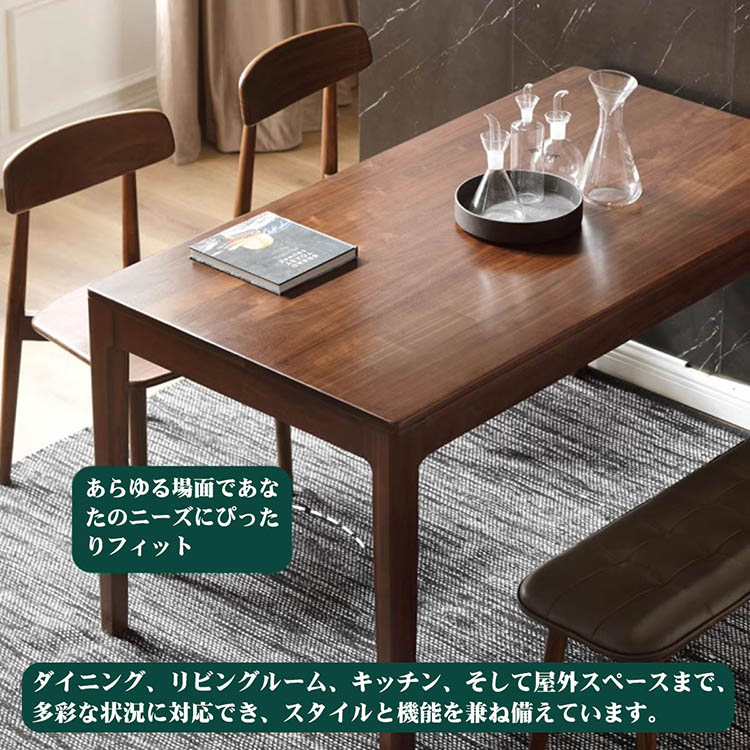 受注生産商品 食事用テーブル チェア ベンチセット ダイニングテーブル テーブルセット 4人 6人ミニマルな 天然木 会議用テーブル 座卓ーブル チェア セット ラバーウッド無垢材製 リビングルーム、テラス、応接室、商談室  北欧 シンプル オシャレ ナチュラル アッシュ材
