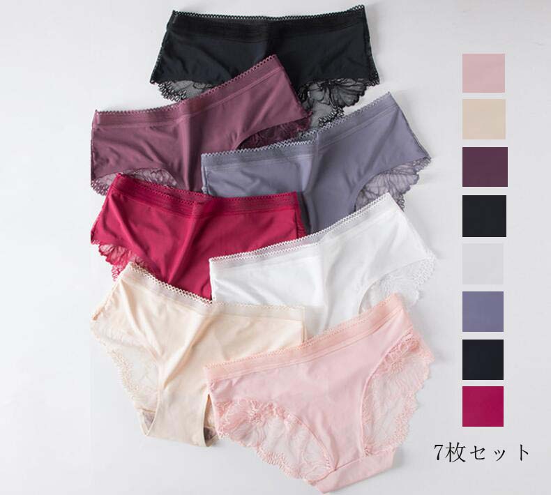 楽天ゆうのショップ【送料無料】下着まとめ買い ショーツのみ 薄手 パンティ 超盛 ショーツセット 福袋 セクシー 可愛い パンツ 大きいサイズ シームレス 女性用 快適 レース 軽い 7枚セット 三角 無地 M L XL インナー 通気性 抗菌防臭 レディース 睡眠 オールシーズン 20代 30代 40代 50代