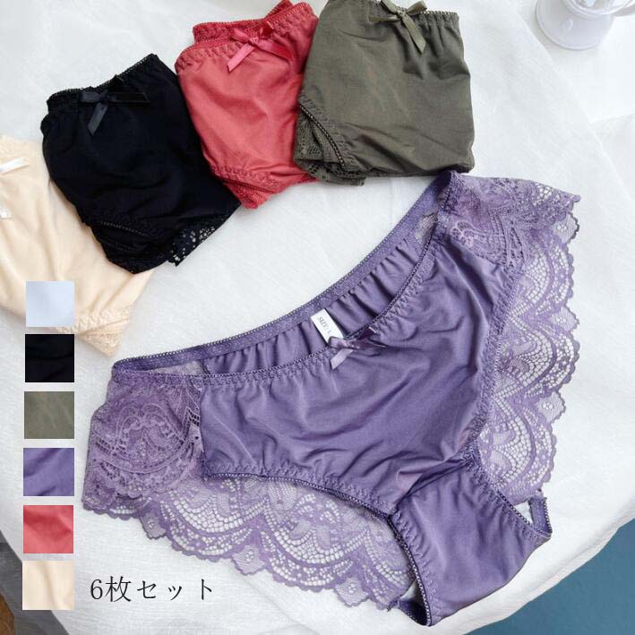 楽天ゆうのショップ【送料無料】130kgまで ショーツセット 大きいサイズ ショーツのみ 下着 パンティ 快適 まとめ買い 6枚セット 可愛い 女子 パンツ 三角 レース 薄手 リボン 超盛 シームレス 女性用 インナー 通気性 軽い 無地 福袋 セクシー レディース 睡眠 オールシーズン 20代 30代 40代