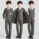 【送料無料】子どもスーツ 上下セット 男の子スーツ スーツセット 韓国風 キッズスーツ フォーマルスーツ 子供 男の子 結婚式 ベビー 卒園式 入学式スーツ 入園式スーツ タキシード お受験 誕生日スーツ 発表会 パーティー 礼服 ジャケット+パンツ+ベスト＋シャツ+蝶ネクタイ