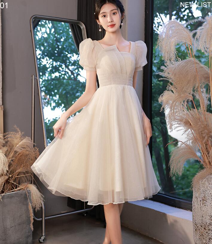 お嬢様 パーティードレス ミニ丈ワンピース 花嫁の介添え人 ドレス 高級感 韓国風 プリンセスライン 結婚式 宴会ドレス Aラインドレス 洋服 スレンダー 忘年会 送料無料 半袖 ステージ 衣装 演奏会ドレス 着痩せ ピアノ 発表会 セクシー 大人 フェミニン XS S M L XL 2XL