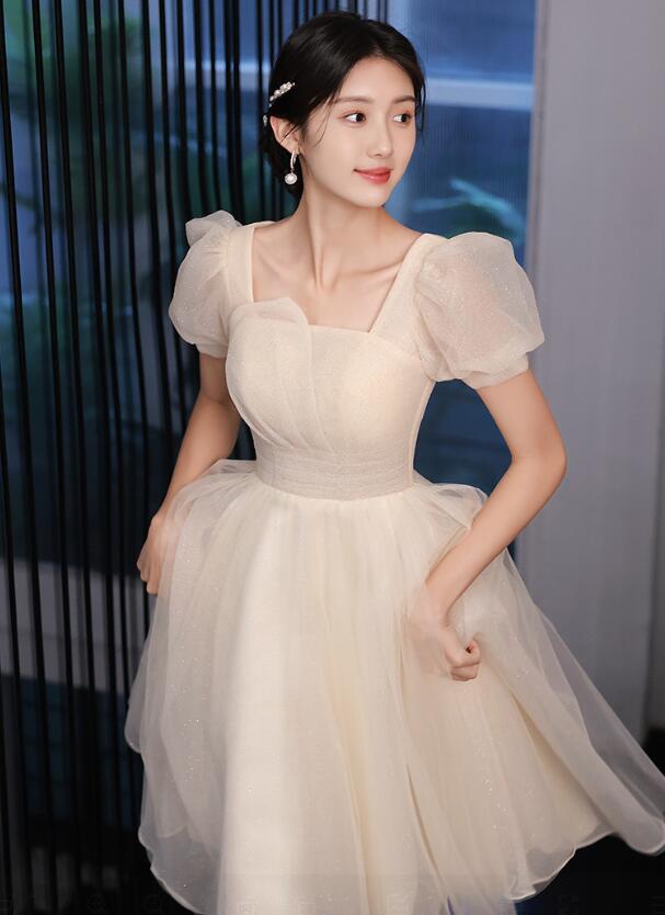 お嬢様 パーティードレス ミニ丈ワンピース 花嫁の介添え人 ドレス 高級感 韓国風 プリンセスライン 結婚式 宴会ドレス Aラインドレス 洋服 スレンダー 忘年会 送料無料 半袖 ステージ 衣装 演奏会ドレス 着痩せ ピアノ 発表会 セクシー 大人 フェミニン XS S M L XL 2XL