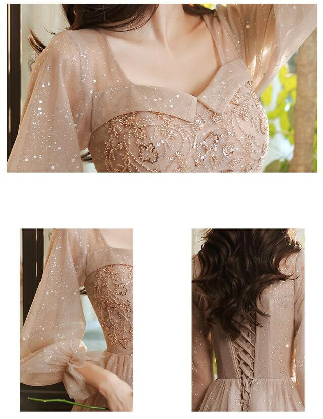 お嬢様ドレス 演奏会 着痩せ ピアノ 発表会 セクシー 送料無料 長袖 スレンダー 洋服 ロング丈ワンピース 忘年会 花嫁の介添え人 パーティードレス 高級感 Aラインドレス 韓国風 プリンセスライン 結婚式ドレス 宴会ドレス ロングドレス 大人 フェミニンXS~2XL