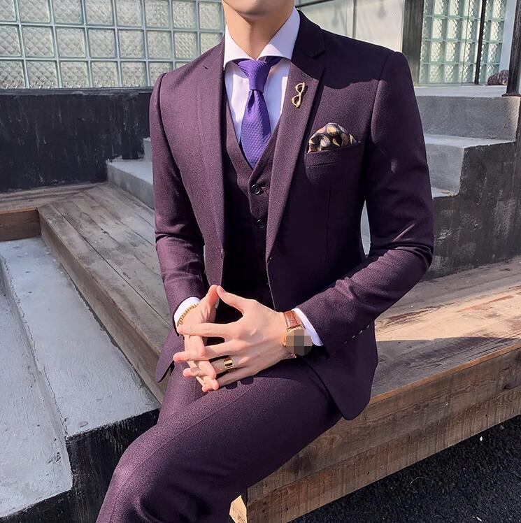 メンズスーツ フォーマルスーツ 司会 ビジネス パンツスーツ スーツセット 出演服 映画館 洋服 紳士服「上着+パンツ+ベスト」結婚式 宴会 スリムスーツ オシャレ 学生 カジュアル 大きいサイズ 結婚式 成人式 パーティー 通勤 韓国風 セットアップ 新郎 二つボタンスーツ