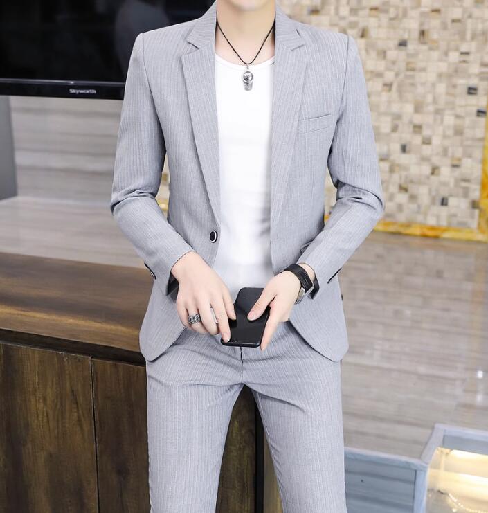 ストライプ 送料無料 メンズスーツ パンツスーツ カジュアルスーツ スーツセット フォーマルスーツ 大きいサイズ ビジネススーツ 一つボダンスーツ 面接 結婚式 2点セット ジャケット+パンツ 二次会 男性 パーティー 通勤 紳士服 事務服 制服 卒業式 入学式 入社式 成人式