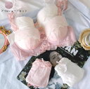 ブラジャー 小胸 ノンワイヤー 上下セット ブラ セットアップ ランジェリー ブラセット 超盛りブラ 2点セット ショーツセット 谷間ブラ 勝負下着 ブラ&ショーツ セット ブラ ショーツ bra set シンプル 送料無料 春夏 学生 可愛い 少女 通気性 女性 セクシー薄手 軽い デート(4)