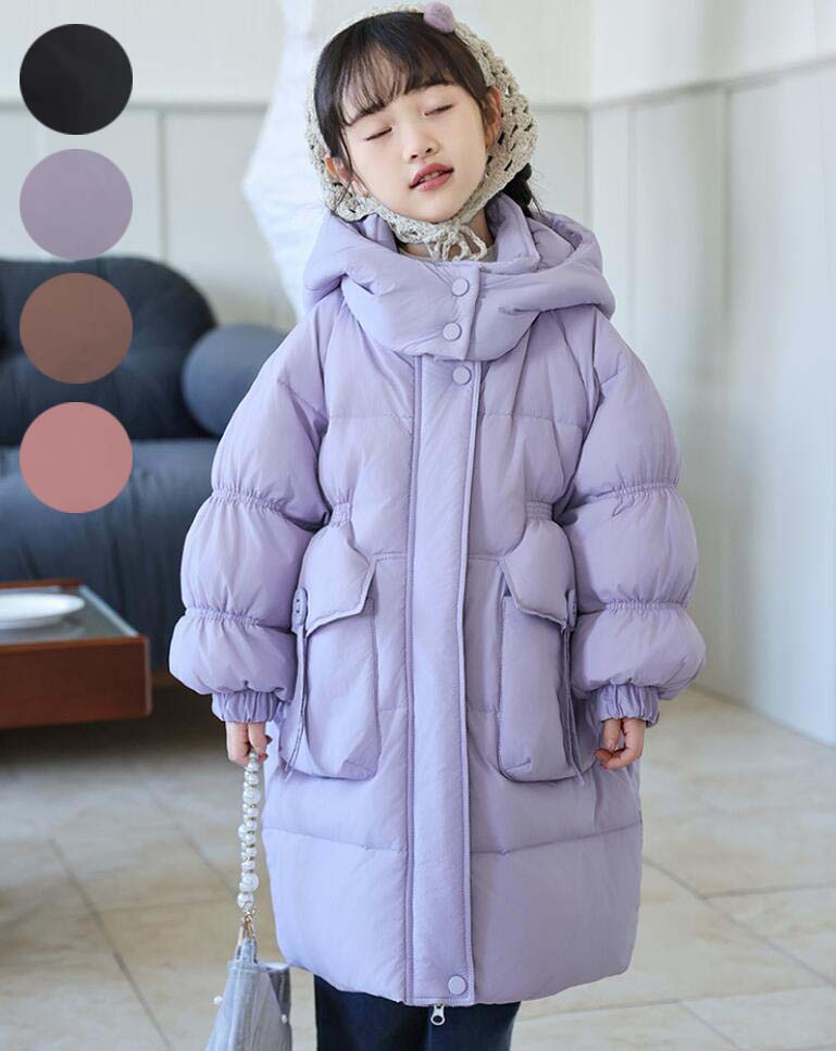 防寒コート キッズダウンコート ロング丈 厚手 ダウンジャケット 送料無料 中綿コート ジャケット フード付き ダウンコート 子供服 中綿 キッズコート ベビー...