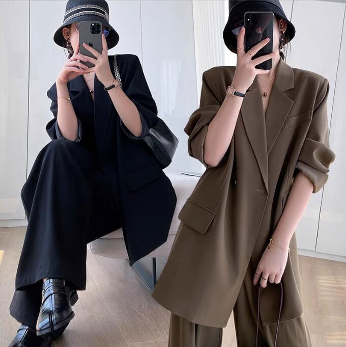 カジュアルスーツ レディース 可愛い ゆったり キャリア 通勤 就活 リクルートスーツ 事務服 オフィス OL 韓国風 パンツスーツ セレモニースーツ ママスーツ 体型カバー スーツ セットアップ ビジネススーツ フォーマルスーツ 2点セット ジャケット+パンツ