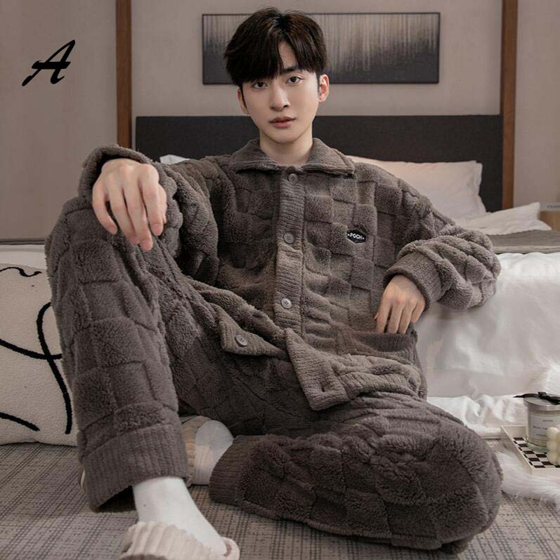 パジャマ 長袖 トップス メンズ 襟あり 長ズボン ナイトウェア 送料無料 ルームウェア 2点セット 上下セット 寝巻き レディース 可愛い 暖かい 前開き 春 秋 冬 防寒 部屋着 体型カバー 大きいサイズ 快適 ナイトガウン 贈り物 ギフト プレゼント 福袋 便利 入院用 介護用