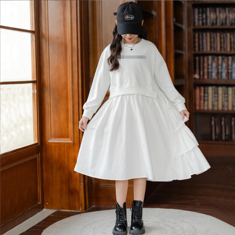 子供服 送料無料 ワンピース キッズ用 襟なしワンピース キッズ 洋服 長袖ワンピース 礼服 ジュニア 可愛い 韓国風 女の子 お受験 フォーマル 女児 イベント 子供 受験用 ゆったり 秋着 子ども服 無地 シンプル お祝い 誕生日 Kid Dress 120cm 130cm 140cm 150cm 160cm 165cm