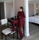 送料無料 レディーススーツ 2点セット 上下セット 女性 長袖 ダブルボタンスーツ オフィス ビジネス セレモニーフォーマル カジュアル パーティー スーツ 結...
