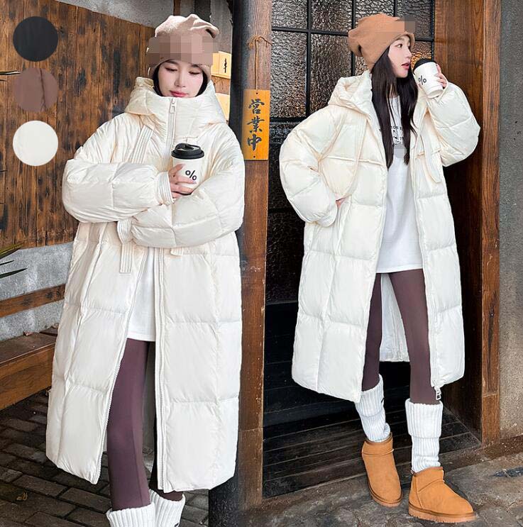 ロング 上着 秋冬 ロング丈中綿コート 中綿ダウンジャケット ロングコート 送料無料 ダウンコート 防風 暖かい フード付き 細身 大きいサイズ アウター 無地 レディース 防寒 M~XL 綿入れ 軽量 保温 通勤 アウトドア 学生 通学 女性用 冬物 ファスナー 着痩せ20代 30代 40代のサムネイル