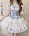 ロリータ風 Lolita jskワンピース 送料無料 ウエディングドレス 日系女子中高生 コスプレ 演出服 コスチューム 衣装 ノースリーブ レディース 可愛い...