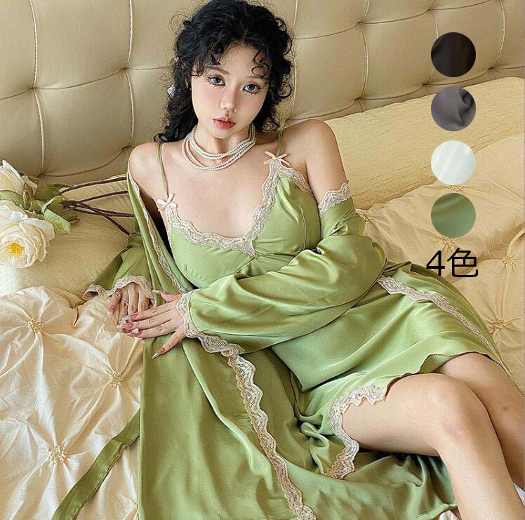 お姫様風 パジャマ 送料無料 吊りワンピース 寝間着 パジャマワンピース ランジェリー ナイトウェア 可愛い キャミソール 寝巻き ネグリジェ 姫 ルームウェア 快適パジャマ 女性ネグリジェ レース 模造シルク レディース 部屋着 サテン 体型カバー 大きいサイズ 婦人 M L XL