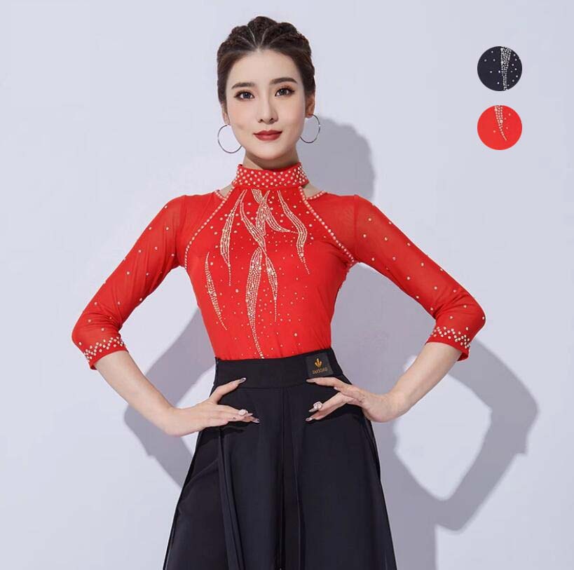 ダンスウエア ダンス服 社交ダンス バレエ衣装 上着 レオタード 練習着 袖あり ジャズ 新体操 バレエダ..